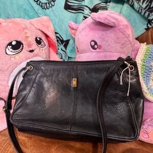 Etienne Aigner Black Leather Shoulder Bag